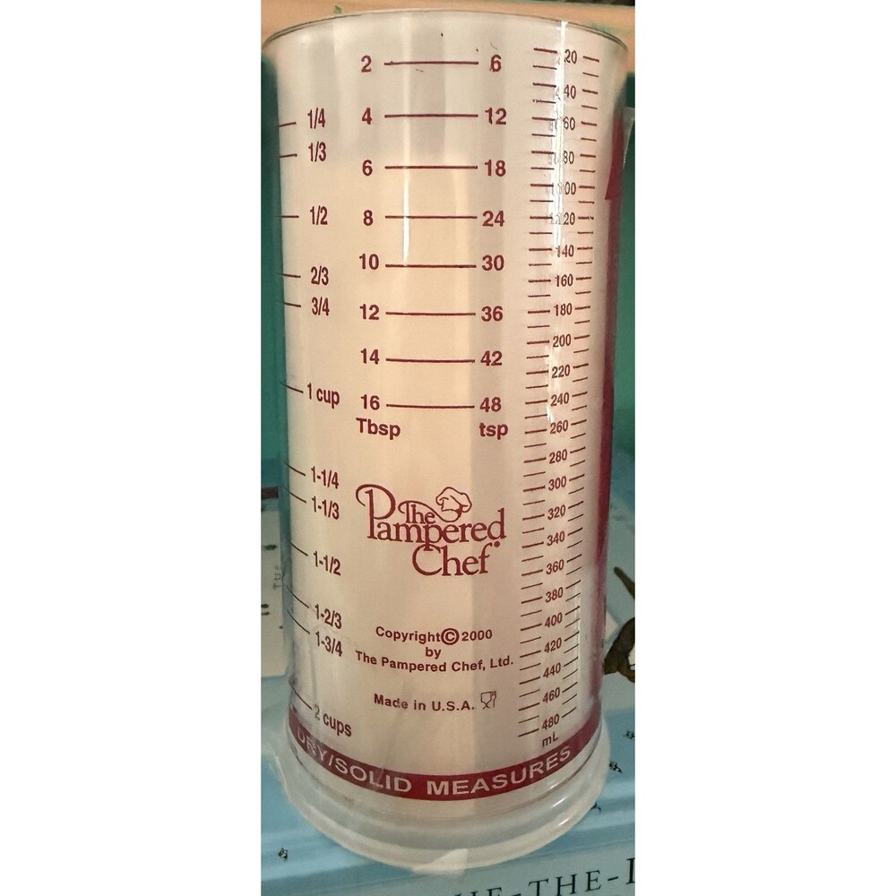 Pampered Chef Measure All Cup 2 Cup Adjustable Liquid Dry 2000 US